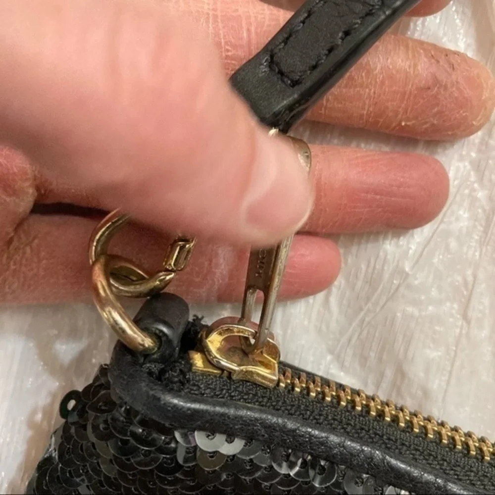 Michael kors black sequence wristlet mini bag